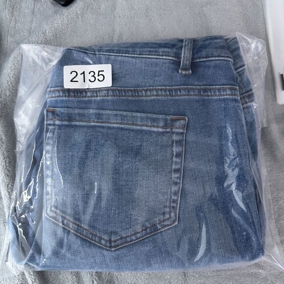 J. Jill Demi Bootcut Jeans Size 8 Frayed Hem Womens Mid Rise Light Wash Blue - Picture 12 of 12